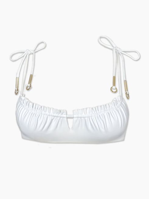 The Amelia Ruffle Edge Top - Porcelain